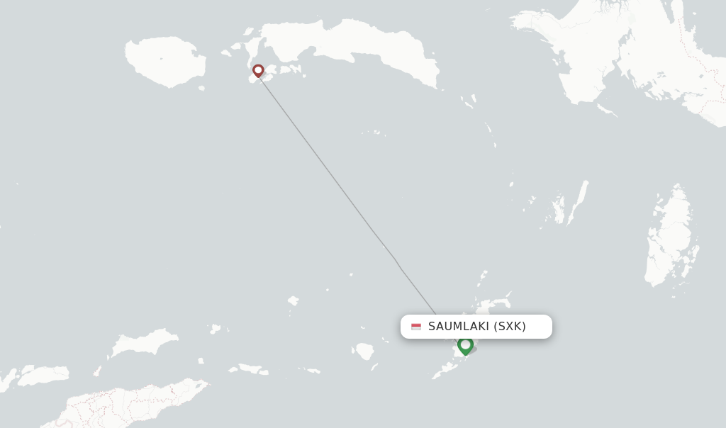 Saumlaki flight map