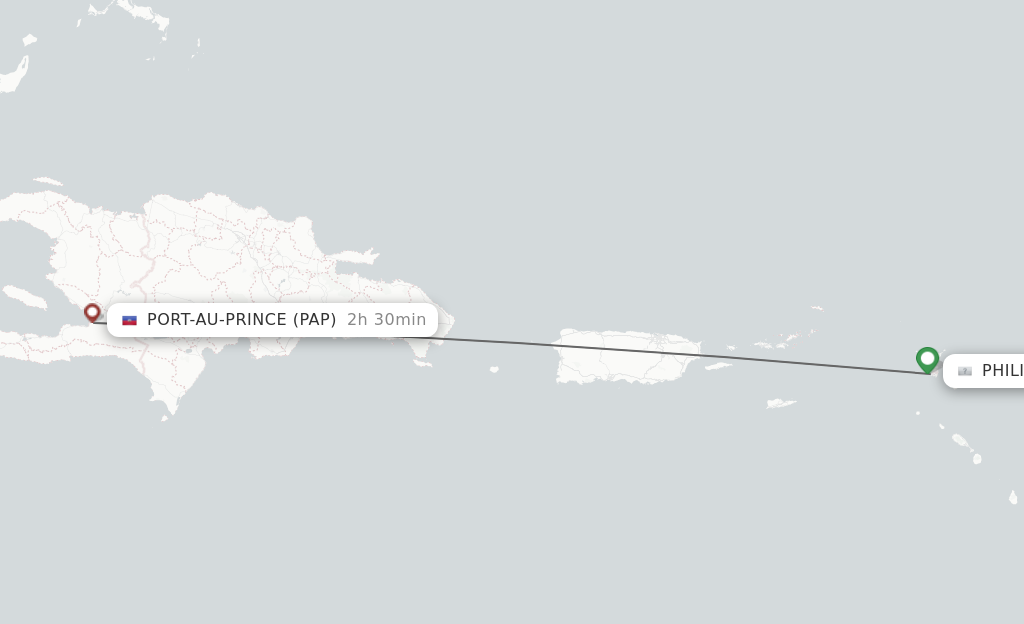 Flights from Sint Maarten to Port-au-Prince route map