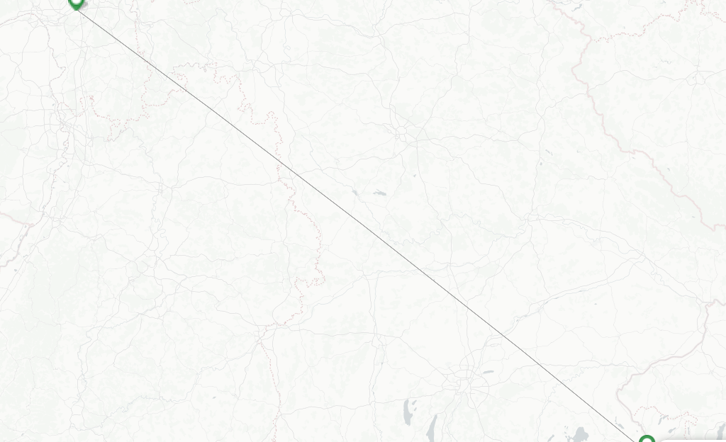 Route map with flights from Salzburg with Lufthansa