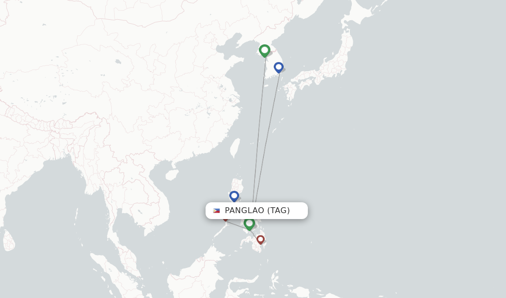 Flights from Panglao to Chengdu route map