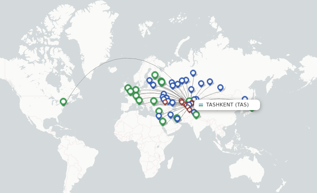 Tashkent TAS route map