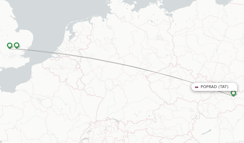 Poprad flight map