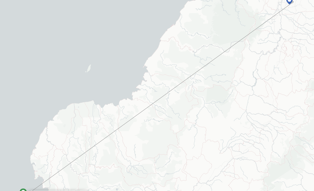 Route map with flights from Tumaco with Clic Air
