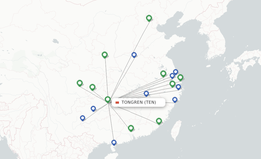 Tongren TEN route map