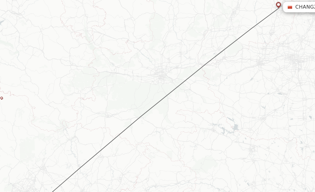 Flights from Chengdu to Changzhi route map