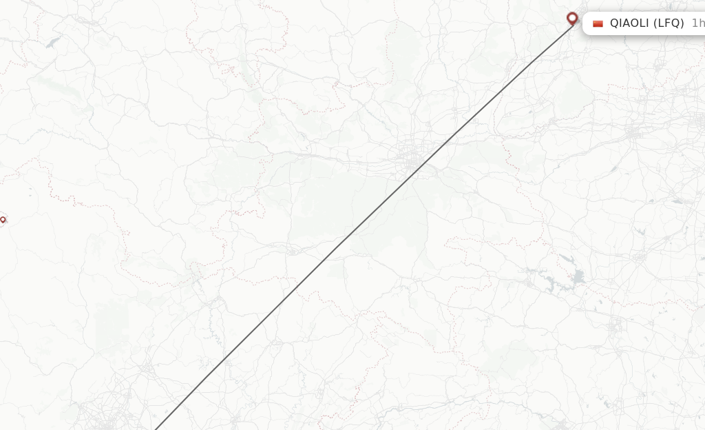 Flights from Chengdu to Qiaoli route map