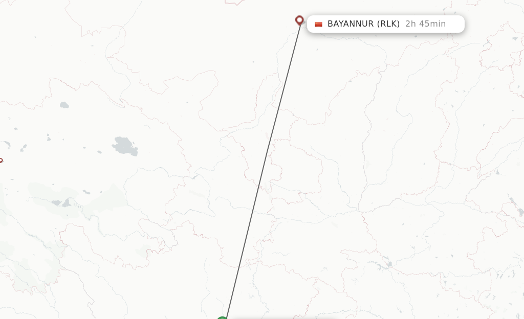 Flights from Chengdu to Bayannur route map