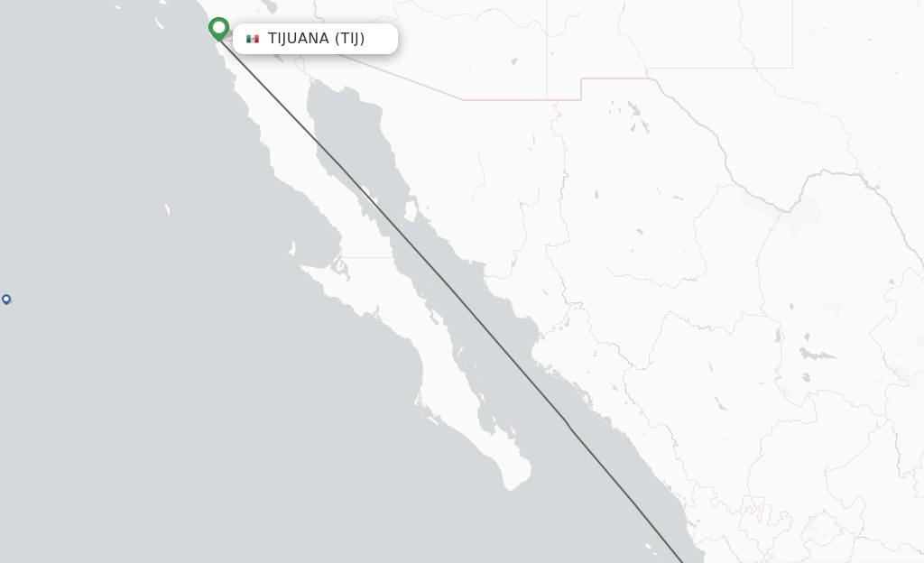Direct (non-stop) flights from Tijuana to Puerto Vallarta - schedules