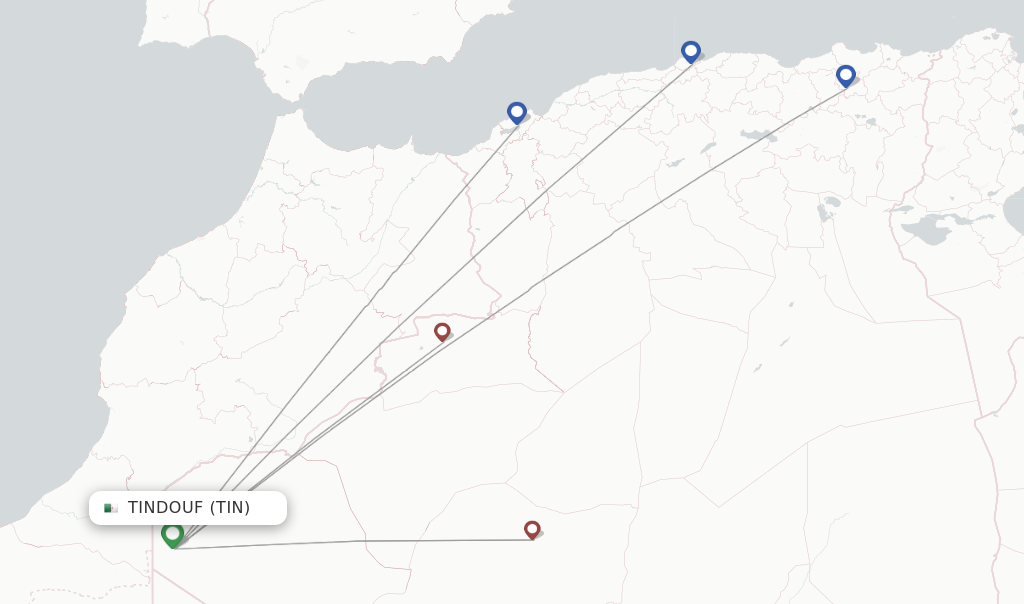 Tindouf flight map