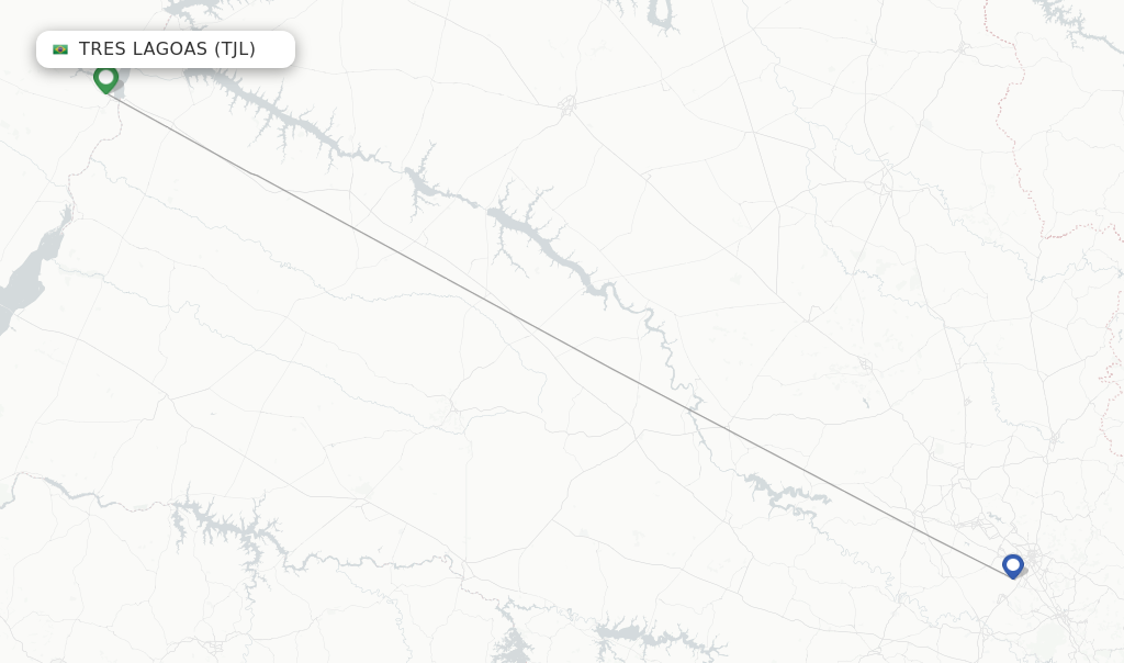Tres Lagoas flight map