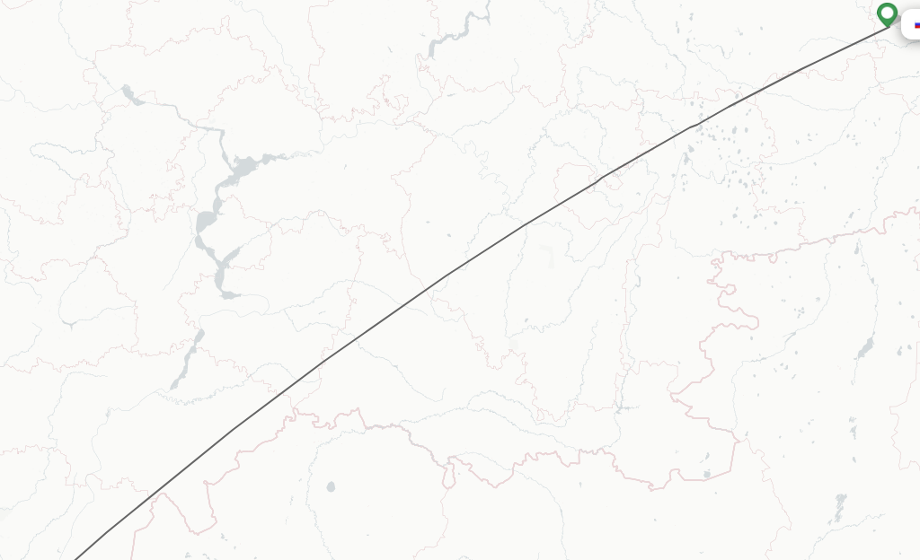 Flights from Tyumen to Volgograd route map