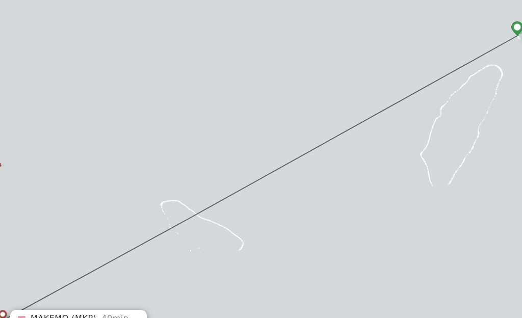 Flights from Takume to Makemo route map