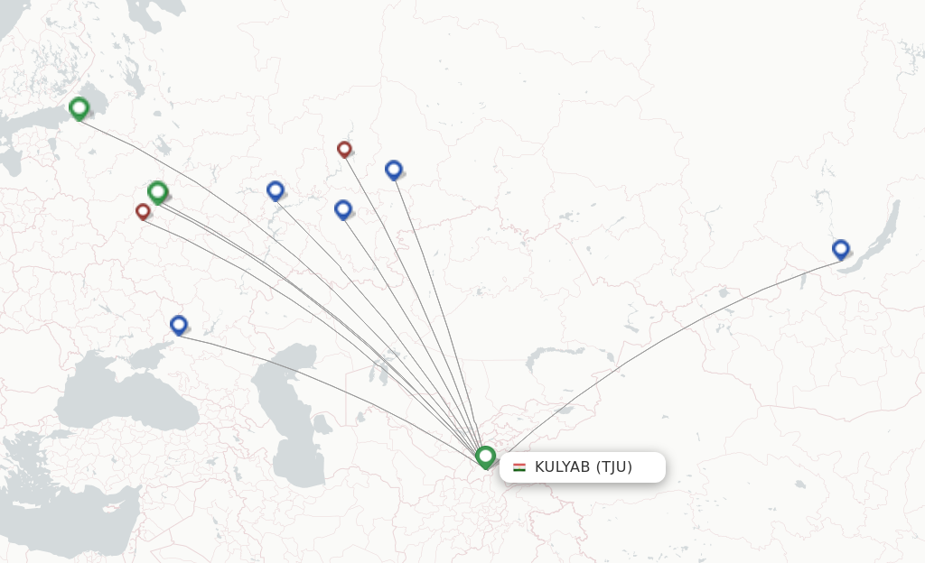 Kulyab TJU route map