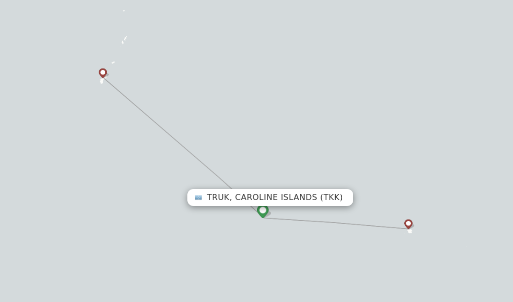Truk, Caroline Islands flight map