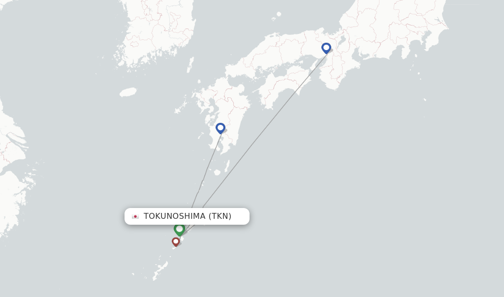 Tokunoshima flight map