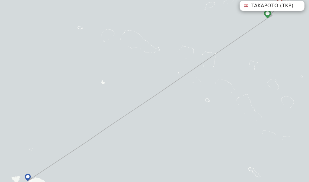 Route map with flights from Takapoto with Air Tahiti