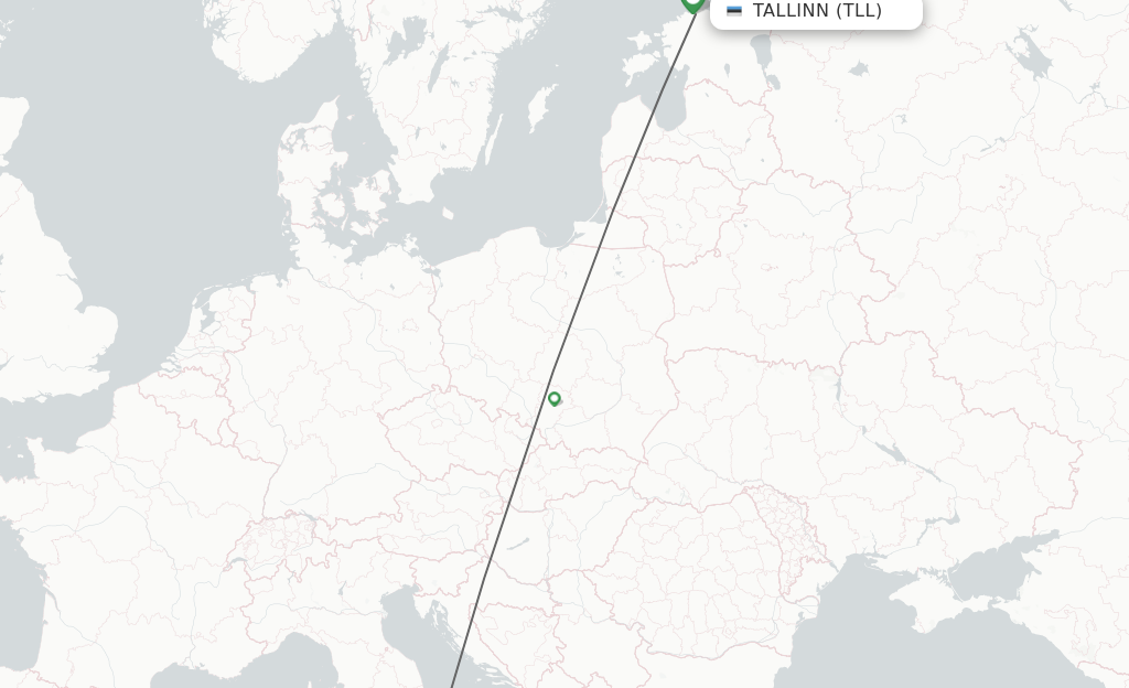 Flights from Tallinn to Naples route map
