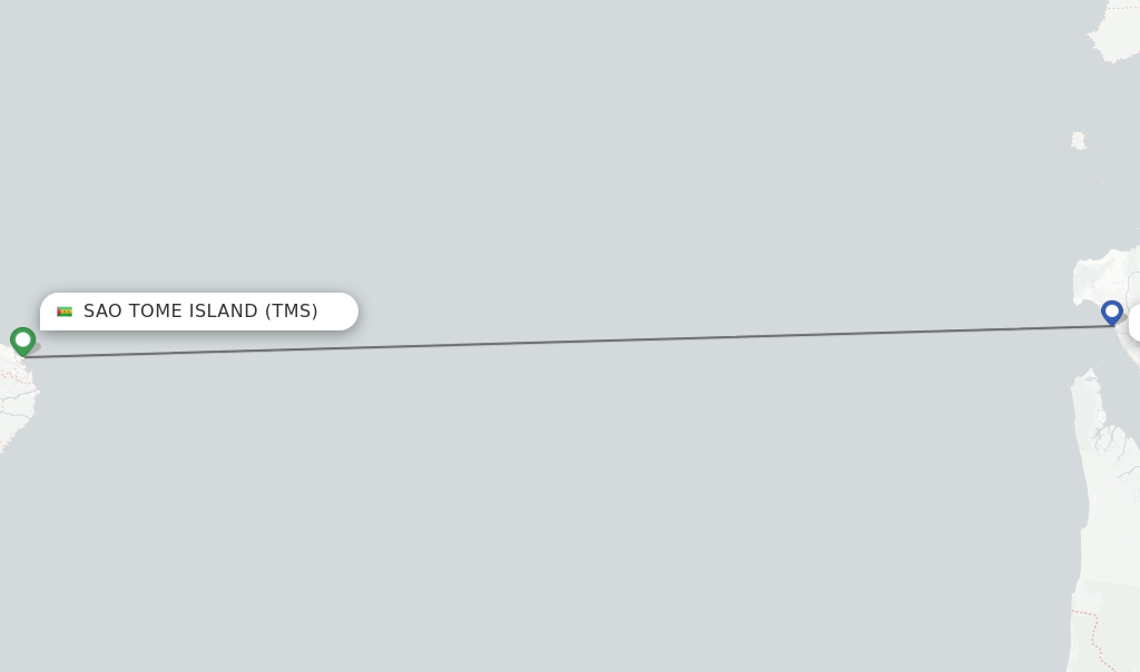 Flights from Sao Tome Island to Libreville route map