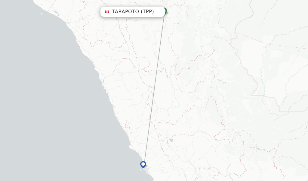 Route map with flights from Tarapoto with LATAM