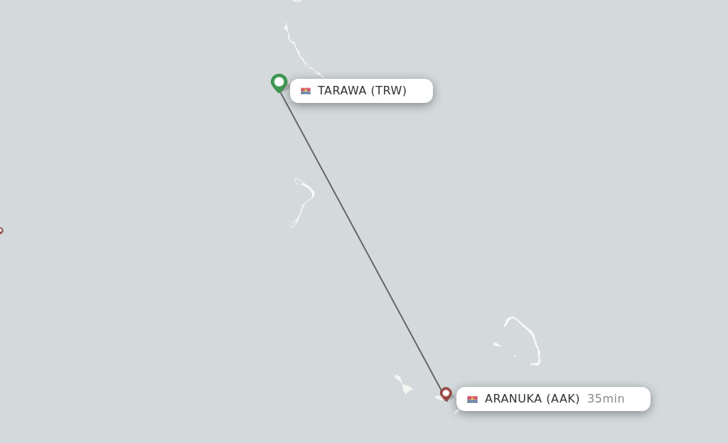 Flights from Tarawa to Aranuka route map