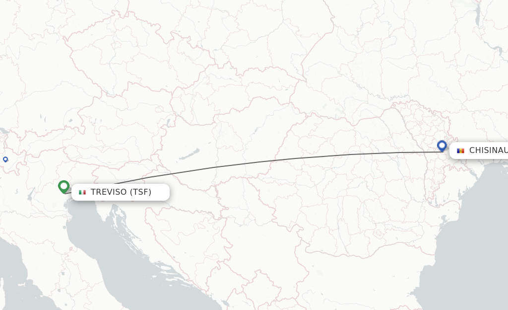 Flights from Venice to Chisinau route map