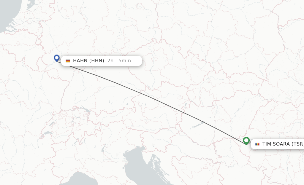 Flights from Timisoara to Hahn route map