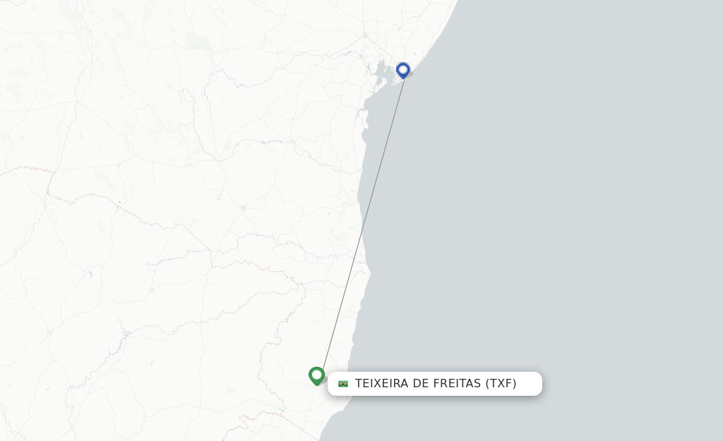 Teixeira de Freitas TXF route map