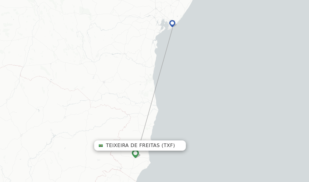 Teixeira de Freitas flight map