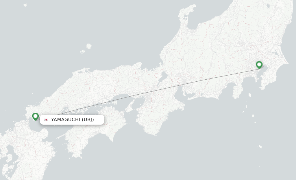 Yamaguchi UBJ route map