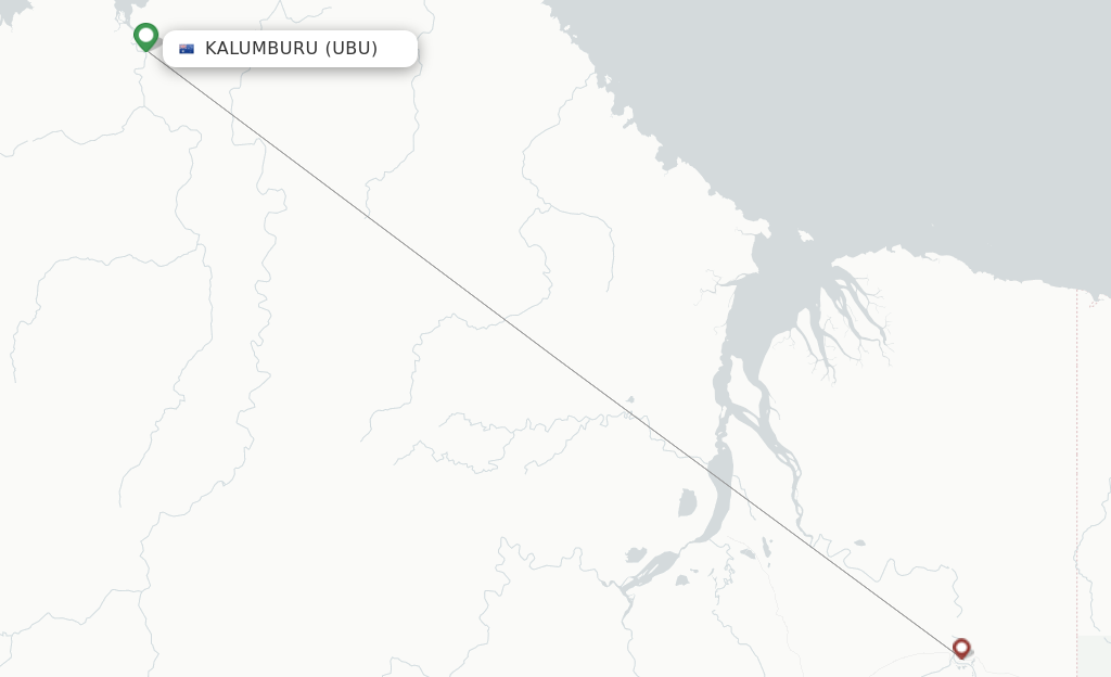 Route map with flights from Kalumburu with Aviair