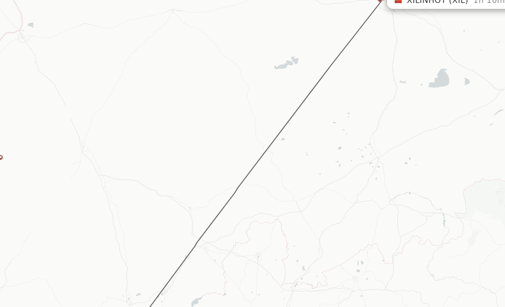 Flights from Ulanqab to Xilinhot route map