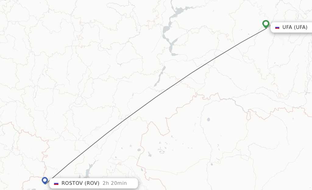 Flights from Ufa to Rostov route map