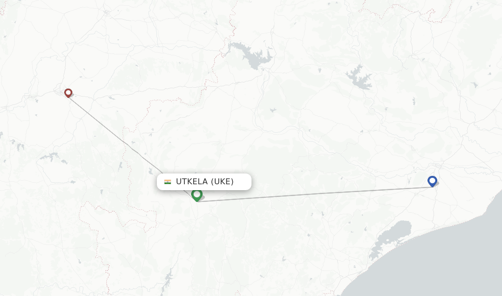 Route map with flights from Utkela with IndiaOne Air