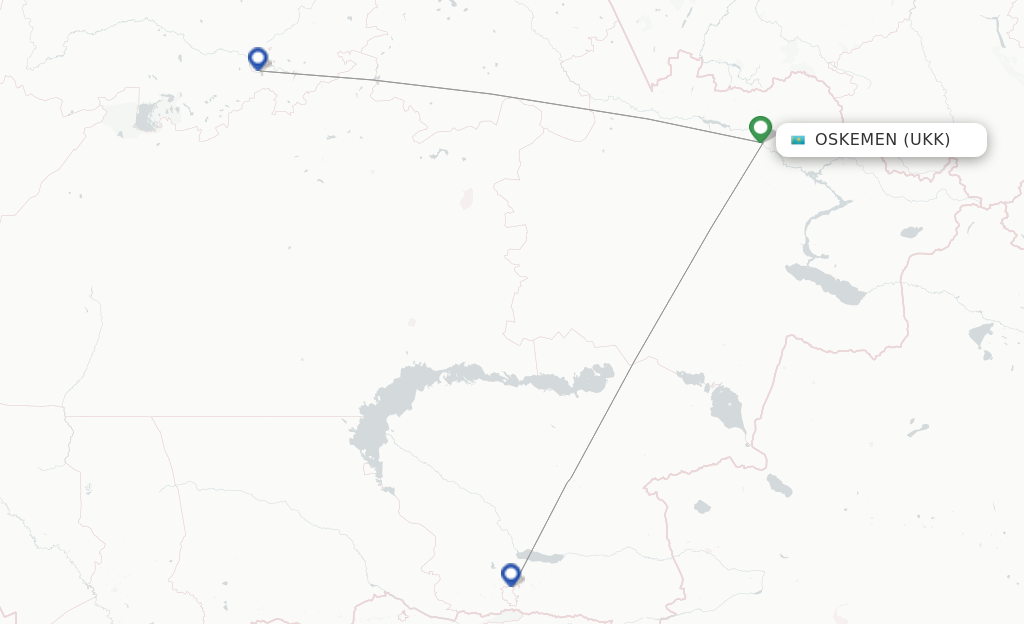 Ust-Kamenogorsk UKK route map