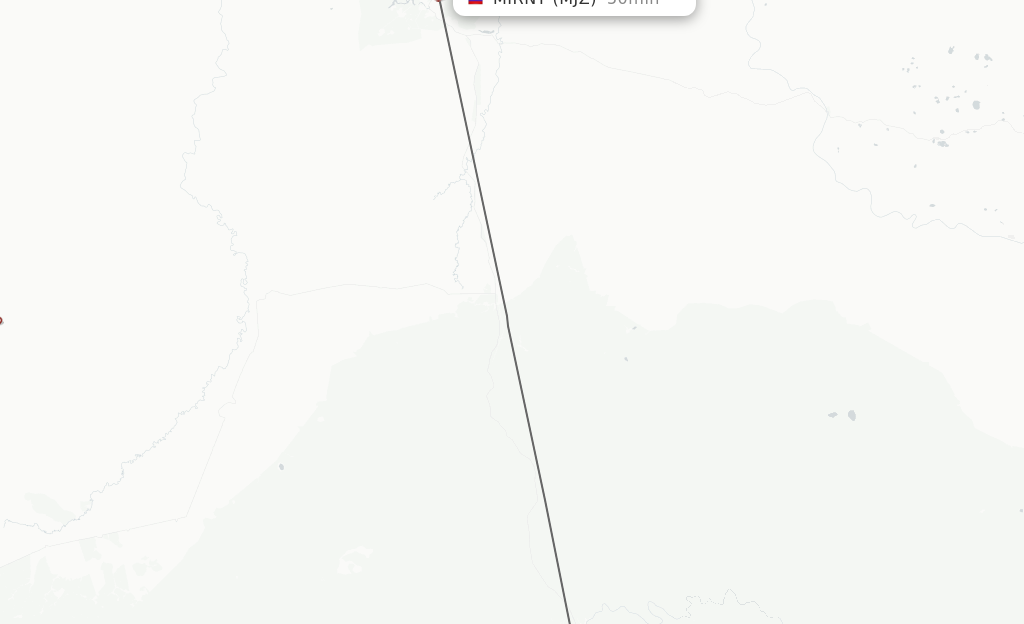 Flights from Lensk to Mirnyj route map
