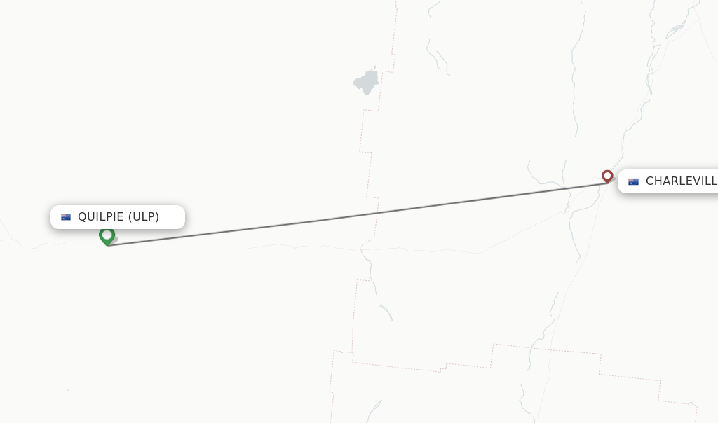 Flights from Quilpie to Charleville route map