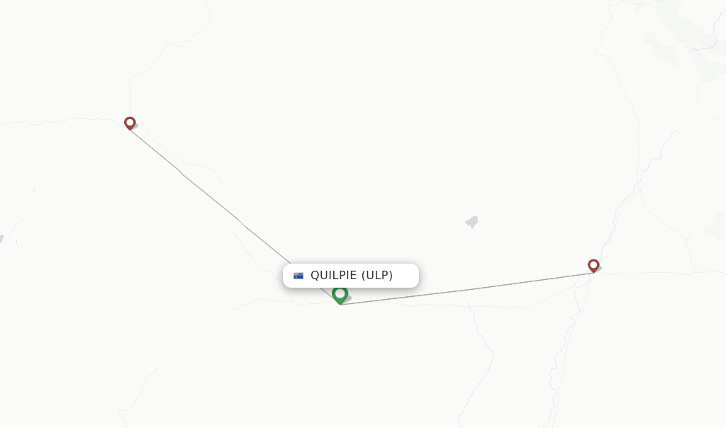 Route map with flights from Quilpie with Rex