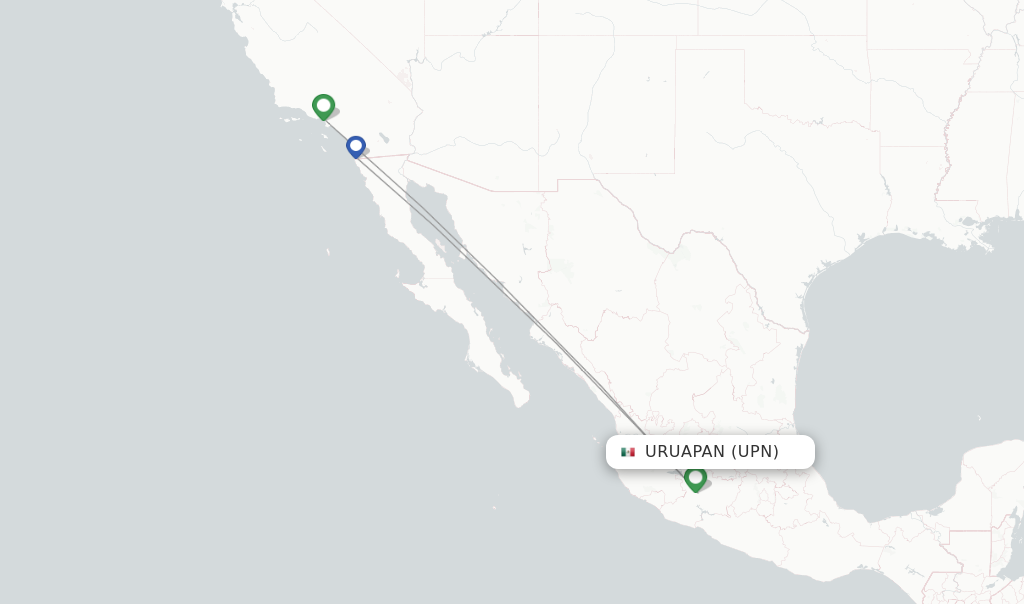 Uruapan flight map