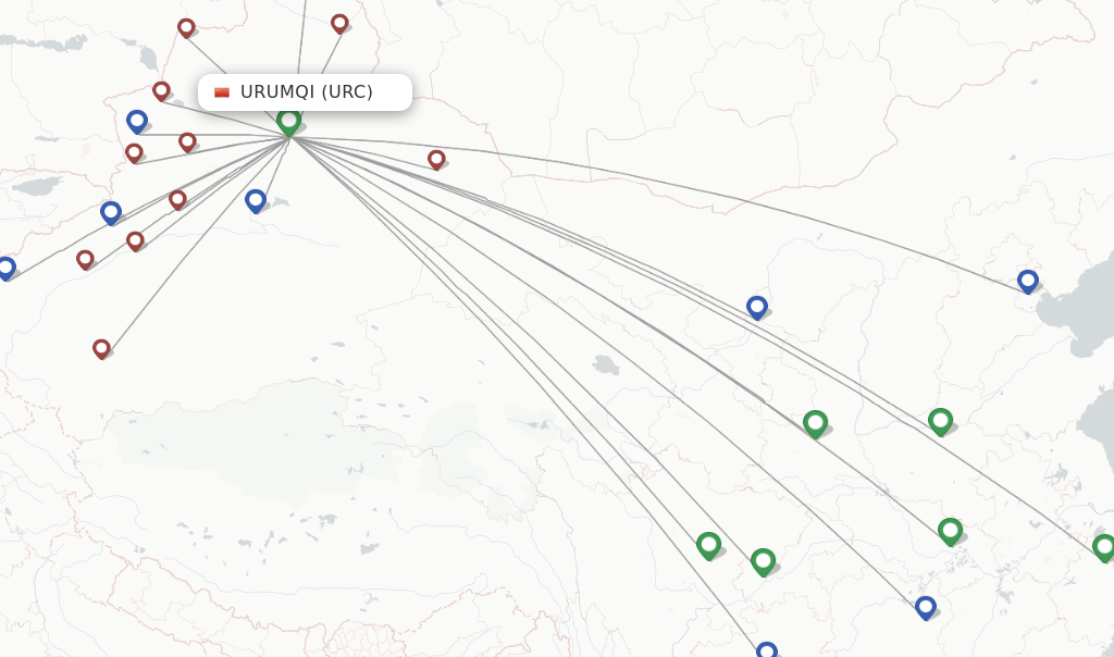 Tianjin Airlines flights from Urumqi, URC - FlightsFrom.com