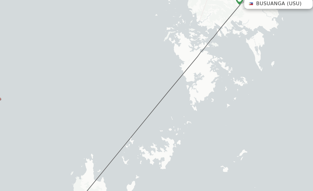 Flights from Busuanga to El Nido route map