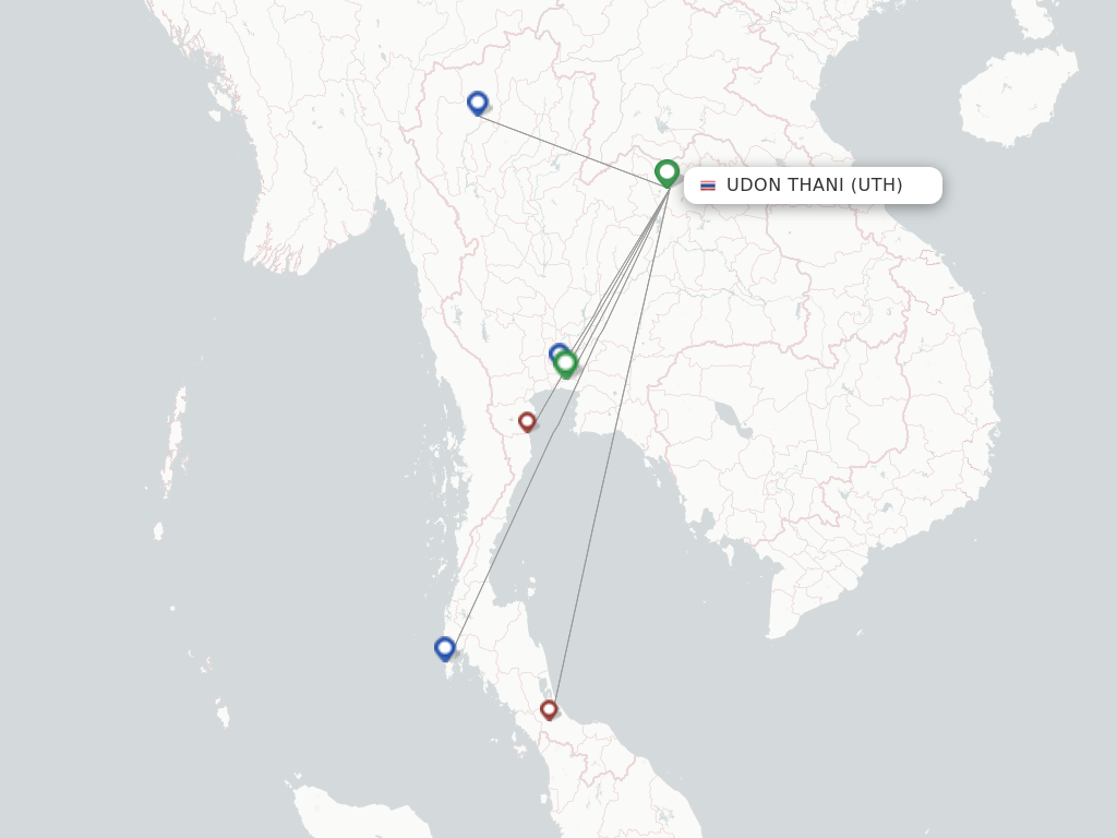 Udon Thani UTH route map