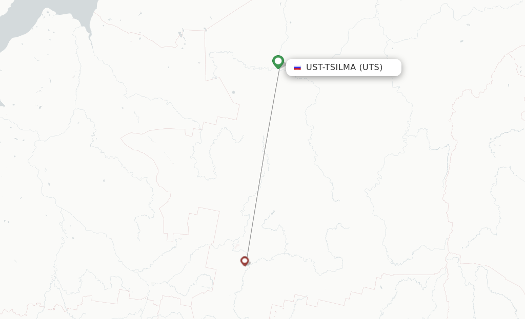 Ust-Tsilma UTS route map