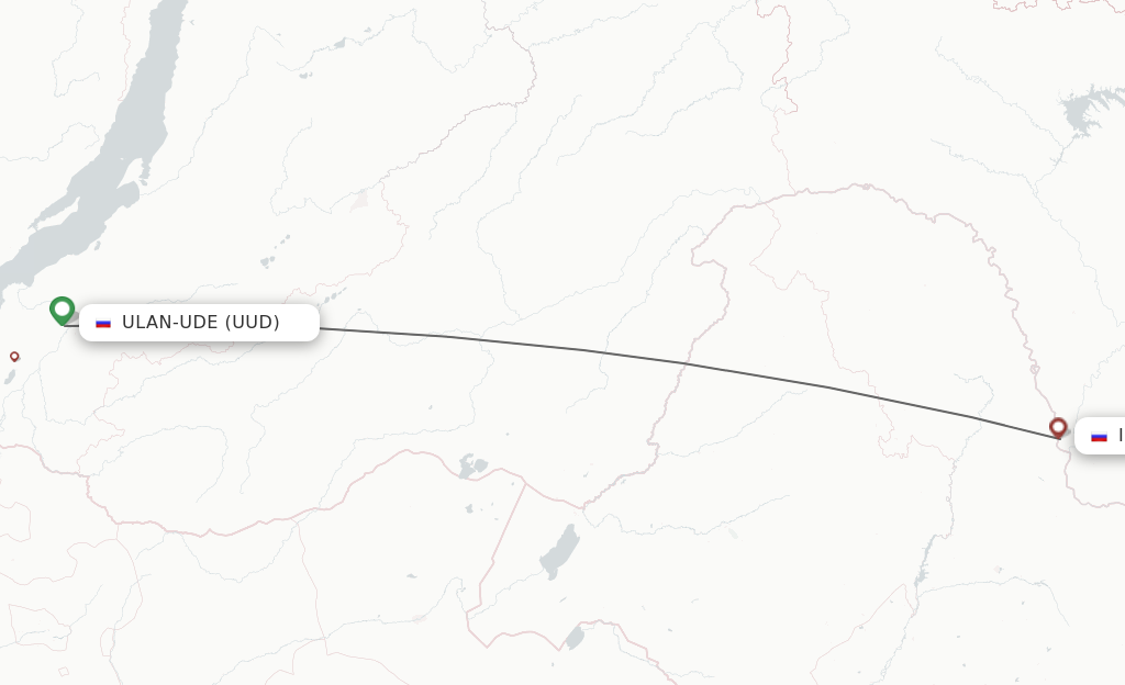 Flights from Ulan-Ude to Blagoveschensk route map
