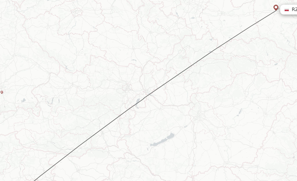 Flights from Venice to Rzeszow route map