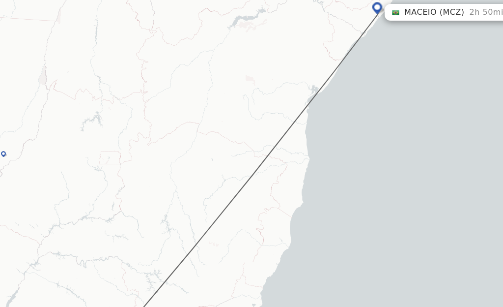 Flights from Campinas to Maceio route map