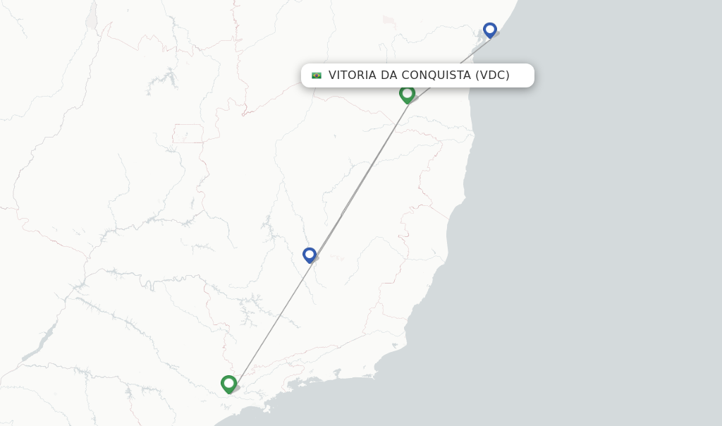 Vitoria Da Conquista flight map