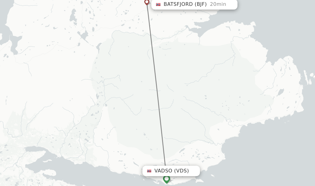 Flights from Vadso to Batsfjord route map