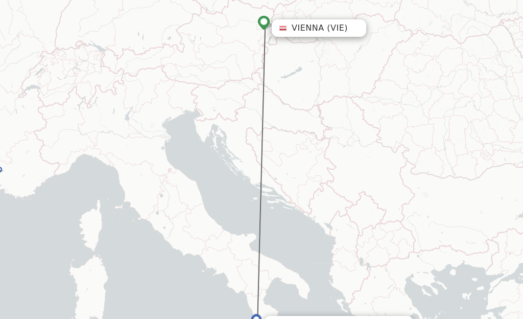 Flights from Vienna to Lamezia-Terme route map