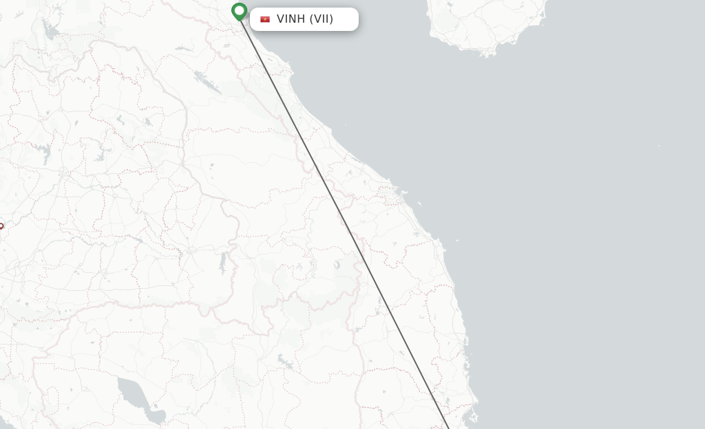 Flights from Vinh City to Nha Trang route map