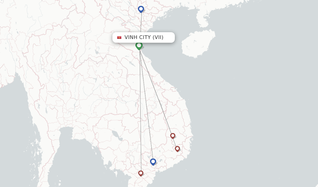 Vinh City flight map